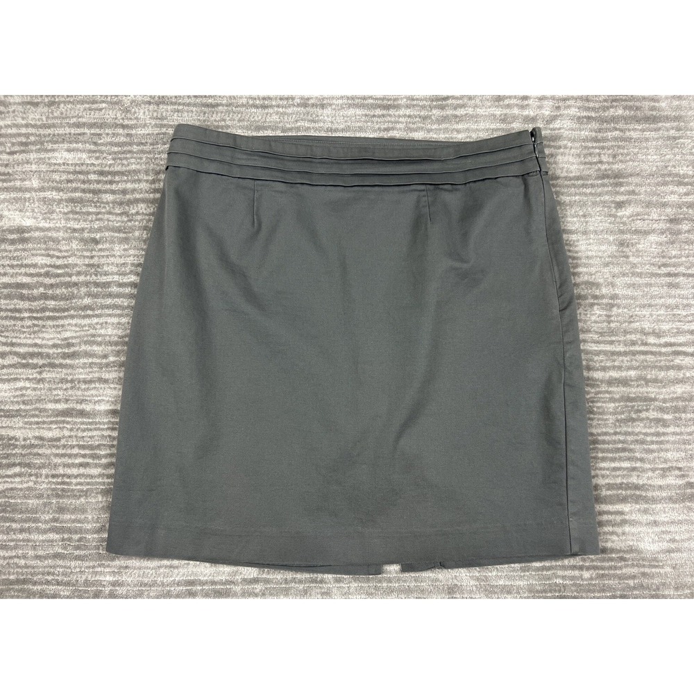 Gap Skirt Womens 16 Gray Pencil Mini Side Zip Cotton Stretch‎ Business Casual